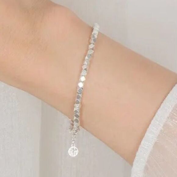 The Abstract Sparkle Chain Link Bracelet in 925 silver - Picture 2 of 5